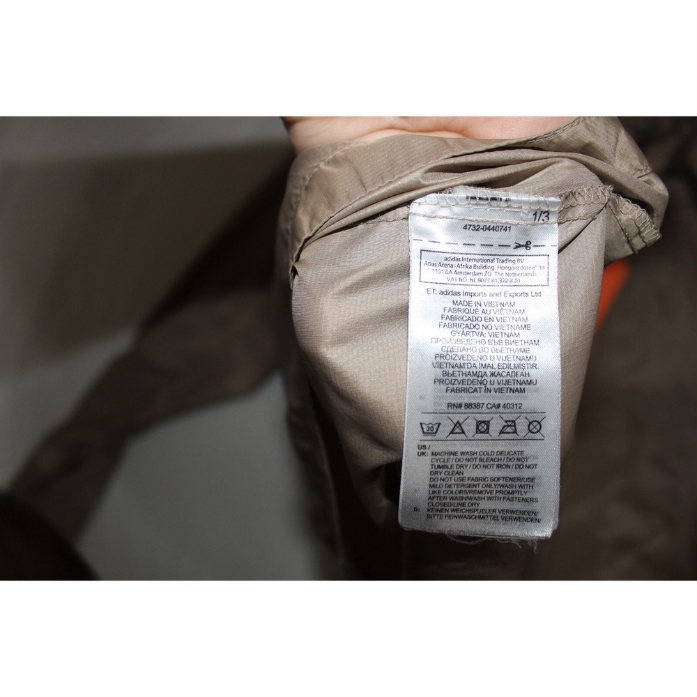 adidas digital camo tan tech‎ windbreaker hooded jacket men's large droptail 1/4 - Picture 9 of 9